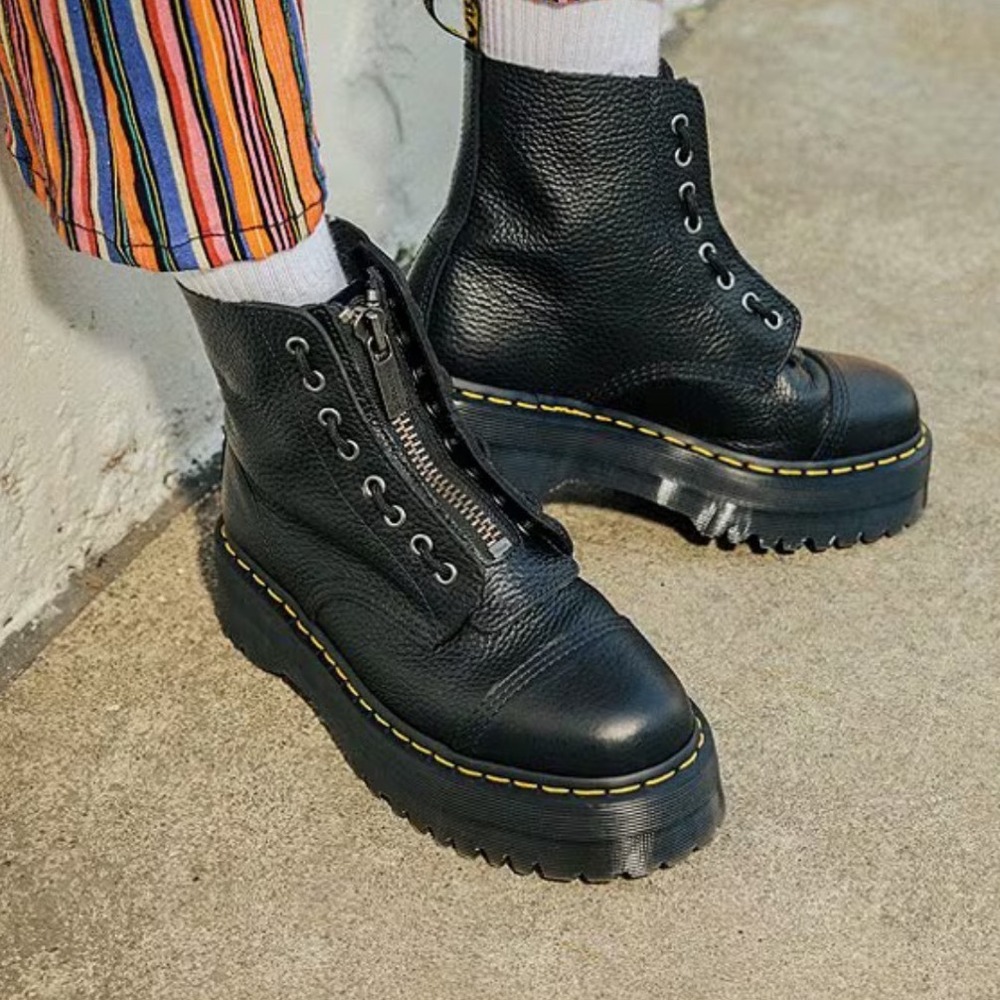Dr. Martens Women's Sinclair Front Zip Platform Combat Booties